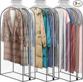 40" Clear Clothes Hangers with Smooth Side Zipper, 3 Pack by ECOMAID