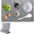 Silicone Dish Drying Mat for Kitchen Counter, 16x24 Collapsible Trifold Large by SCYFREID