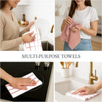 LANE LINEN 100% Cotton Kitchen Towels Set, Quick-Drying Dish Towels, Tea Towels - Image 9