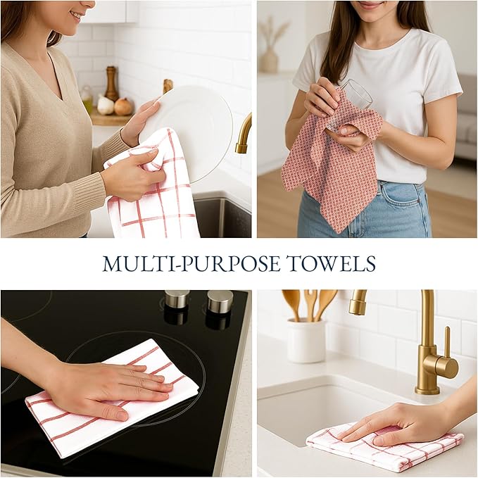LANE LINEN Kitchen Towels Set of 12-100% Cotton, Quick-Drying 18” x 28” - Image 8