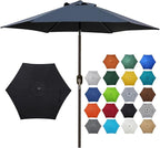 Blissun 7.5 ft Patio Umbrella, Yard Umbrella, Outdoor Market Umbrella with Push Button Tilt Crank (Black) by Blissun