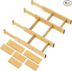 Utoplike 4 PCS Bamboo Kitchen Drawer Dividers by Utoplike