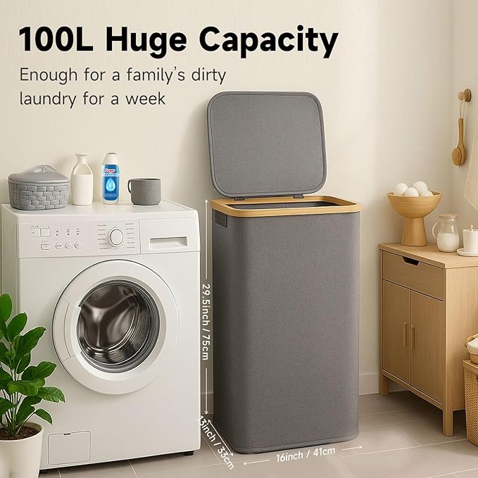 100L Foldable Laundry Basket - Image 2