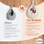 Hanging Fruit Baskets for Kitchen, 3 Pack Boho Cotton Rope Handwoven Vegetable - Image 3