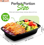Glotoch 28oz Meal Prep Containers, 10 Pack Reusable Food Storage Containers - Image 2