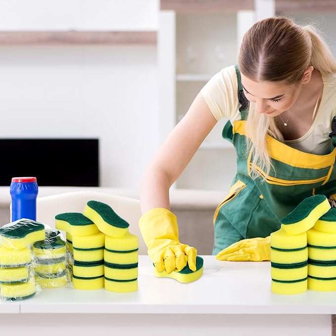 Tanlade 120 Pcs Individually Wrapped Sponges Kitchen Bulk Non Scratch Scouring - Image 5
