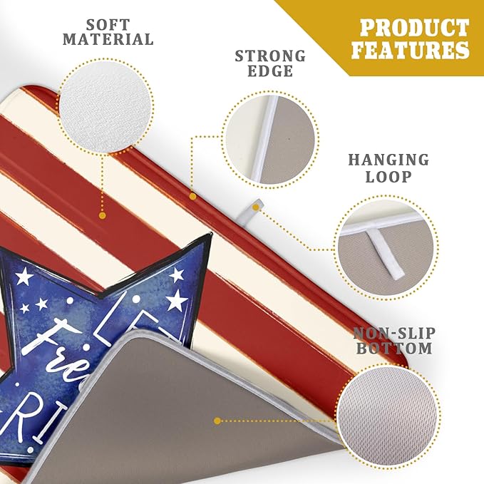 Patriotic Watercolor Stars Stripes Dish Drying Pad 18 x 24 Inch - Image 4