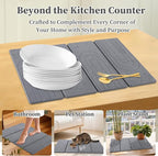 Large Stone Dish Drying Mat for Kitchen Counter, Foldable Diatomaceous Earth - Image 7
