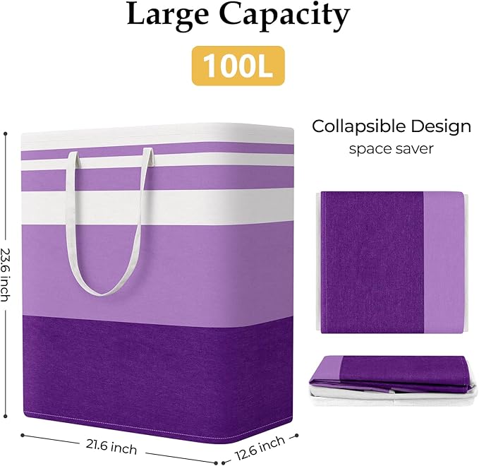 StorageRight Large Collapsible Laundry Basket Hamper - Image 2