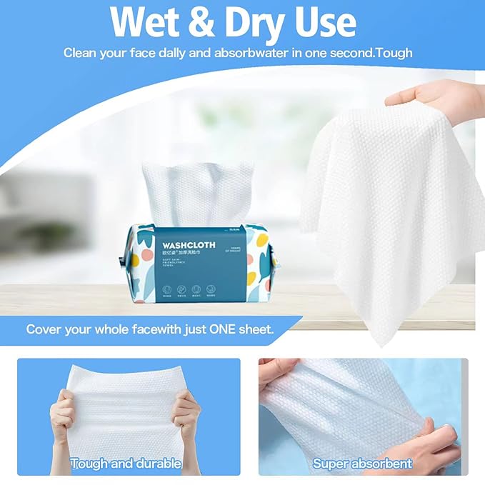 300 Count Disposable Face Towel, Thickening Ultra Soft Washcloths, Facial - Image 4