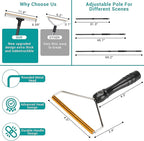 62" Carpet Rake for Pet Hair Removal – Adjustable Carpet Broom & Rug Rake - Image 5