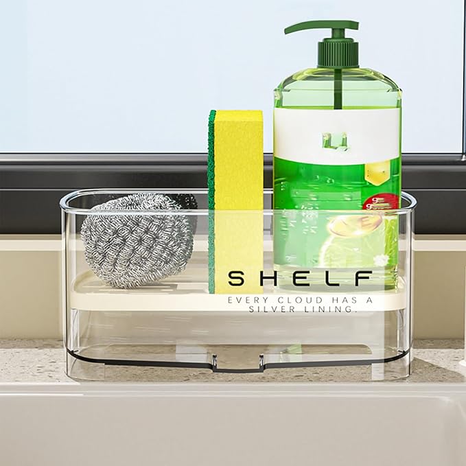 Sponge Holder for Kitchen Sink, Countertop Sink Caddy for Sponges, Brush & - Image 7