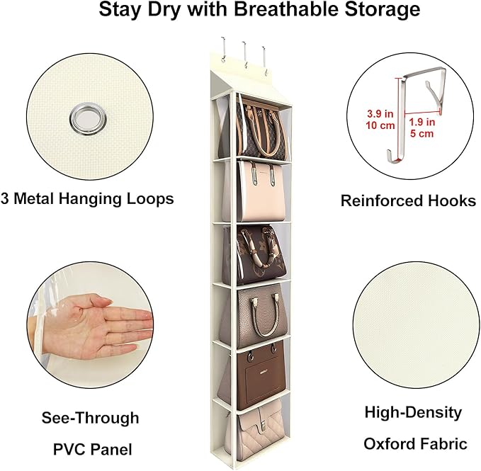 Lirex Over The Door Purse Organizer & Purse Shelf - Image 3