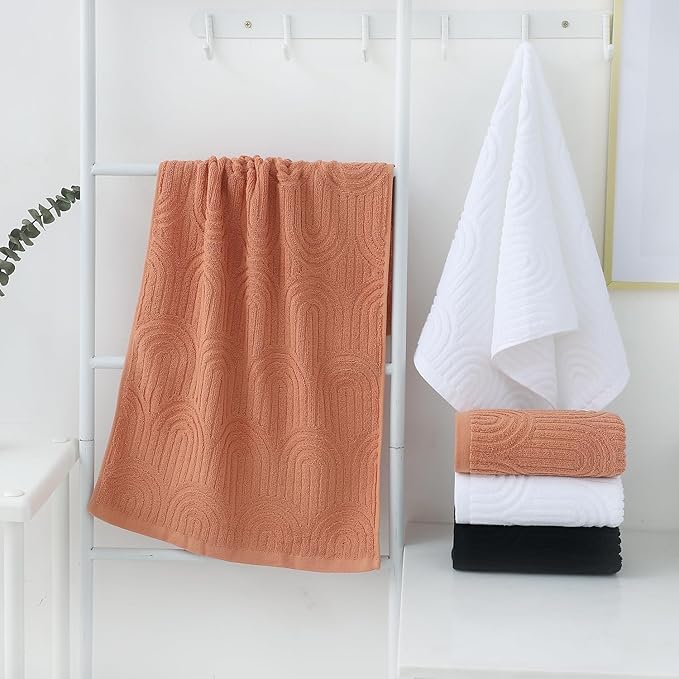 Pidada Hand Towels Set of 4 Striped Pattern 100% Cotton Absorbent Soft - Image 4
