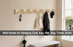 Gold Hat and Coat Hooks, 4 Pack Heavy Duty Coat Robe Hook, Metal Double - Image 5