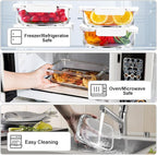 VERONES 5 Pack 36 OZ Glass Meal Prep Containers, Airtight Glass Lunch - Image 3