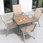 Patio Chairs Sset of 4, Easily Set Up Stackable Outdoor Dining Chairs with High Back and Wide Seat, All Weather Breathable Outdoor Chairs Set of 4 with Metal Frame for Backyard Deck Pool, Beige - Image 2