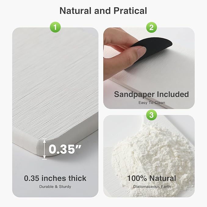 20" x 4" Stone Faucet Mat for Kitchen Sink, Quick Drying Diatomite Sink Tray - Image 4