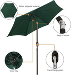 Blissun 7.5 ft Patio Umbrella, Yard Umbrella, Outdoor Market Umbrella with Push Button Tilt Crank, Dark Green - Image 2