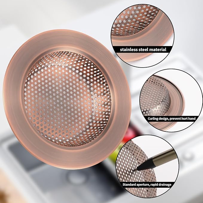 RQYEKDO Kitchen Sink Strainers Sink Stopper Kits, Stainless Steel Sink Drain - Image 2