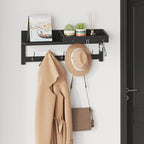 AMBIRD Wall Hooks with Shelf, 26.57 Inch Entryway Wood Coat Hooks - Image 3