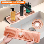 Pink Button Style Faucet Drip Catcher – Silicone Faucet Mat - Image 5