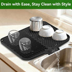 Belife Dish Drying Mat for Kitchen Counter, Silicone Dish Drainers Pad - Image 3