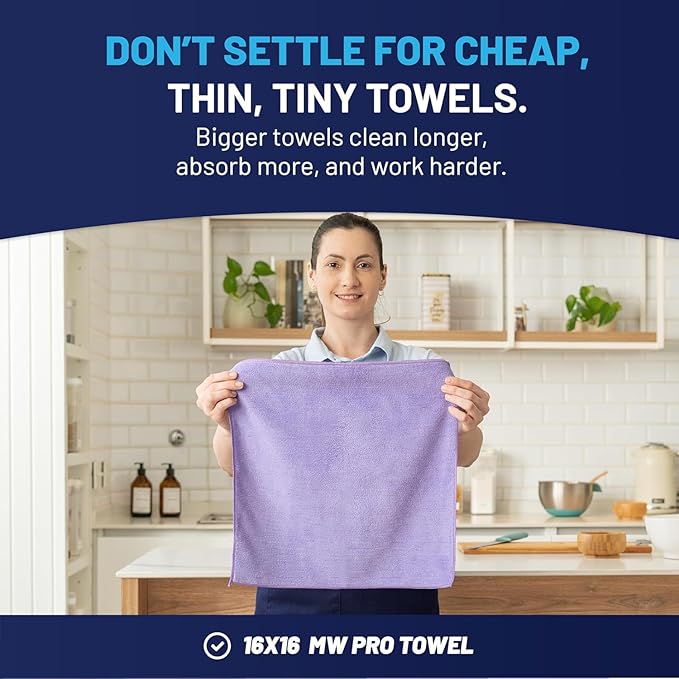 MW PRO Microfiber Cleaning Cloths Purple - Image 3
