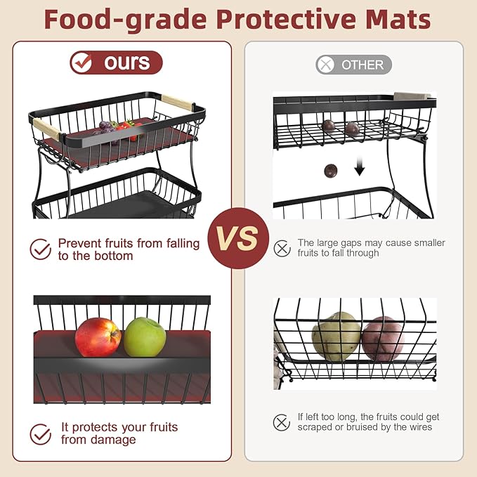 2 Tier Large Fruit Basket for Kitchen Counter - Image 6