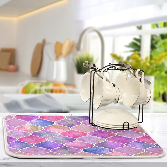 senya Super Absorbent Dish Drying Mat, Microfiber Fast-Drying Dish Mat - Image 5
