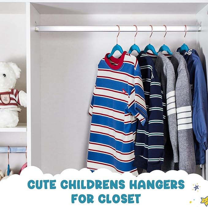 HOUSE DAY Velvet Kids Hangers 60 Pack, Premium Childrens Hangers - Image 4
