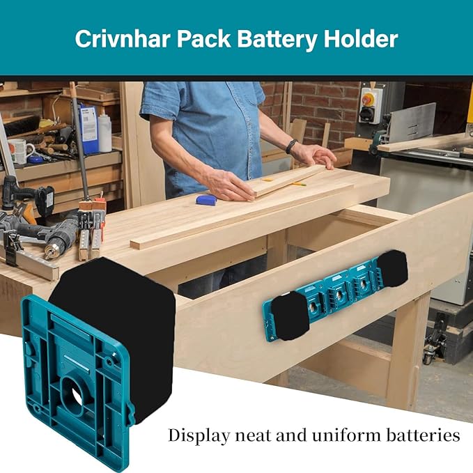 Battery Mount Holder Work for Makita 18V Batteries, Wall Mounts Hanger Fit for - Image 6