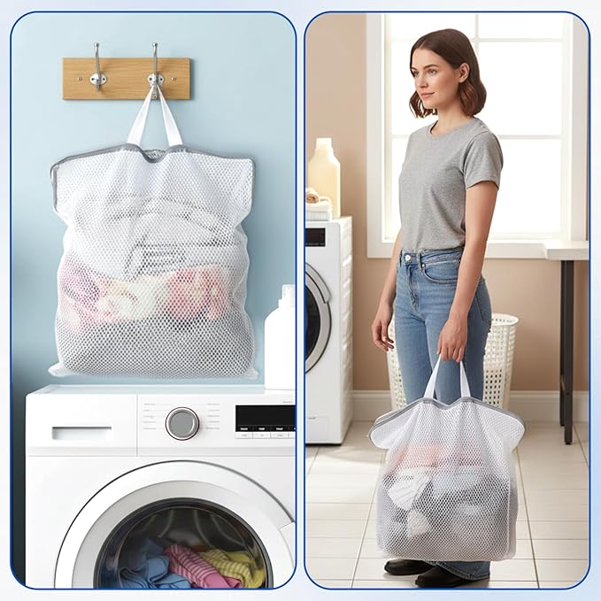 3Pcs 22" x 15" Mesh Hanging Laundry Bags - Image 4