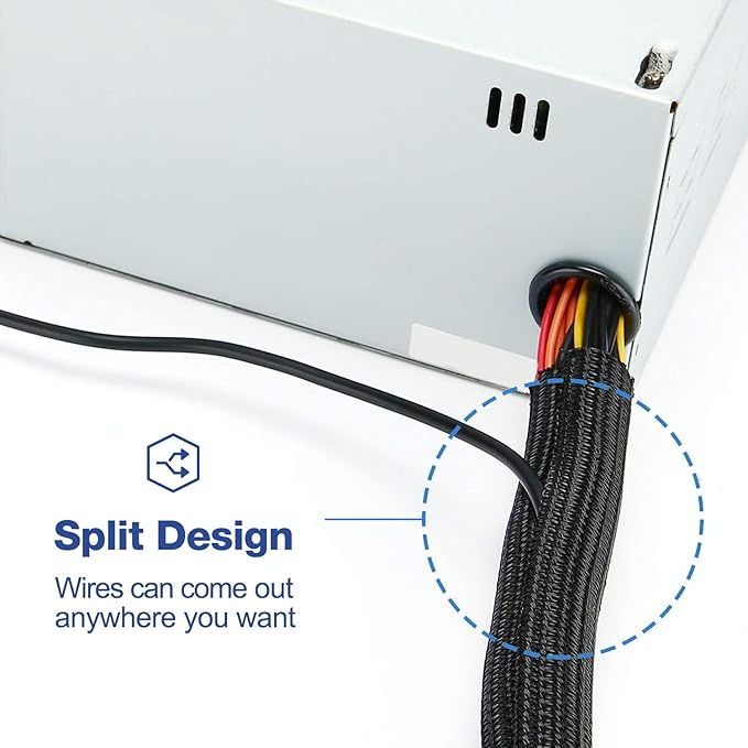 JOTO 1 Pack Cable Management Sleeve, 26 Feet Cord Organizer System - Image 3