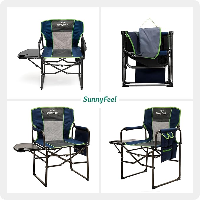 SUNNYFEEL Camping Directors Chair, Heavy Duty,Oversized Portable Folding Chair with Side Table, Pocket for Beach, Fishing,Trip,Picnic,Lawn,Concert Outdoor Foldable Camp Chairs - Image 7