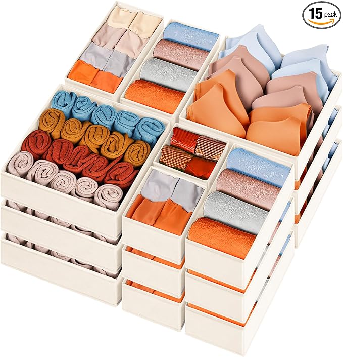 Criusia Closet Drawer Organizer Clothes, 15 Pack Dresser Organizer by Criusia