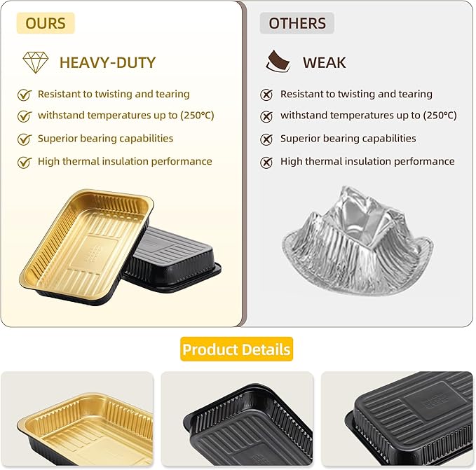 Aluminum Foil Pans, Extra Heavy Duty Disposable Aluminum Baking Pans, - Image 4