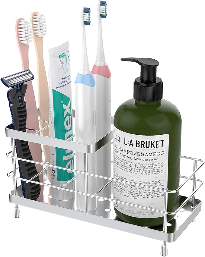Luxspire Toothbrush Holders, 6 Slots Stainless Steel Tooth Brush Holder by Luxspire