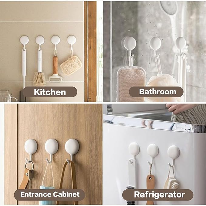 4pcs Self-Adhesive Hooks, No Drill Wall Mounted Sticky Hooks Durable - Image 6
