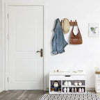 Wood Coat Rack Wall Mount with 5 Hooks, Natural Wall Coat Hook - Image 8
