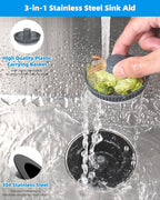 Hibbent Upgraded 3 in 1 Kitchen Sink Drain Strainer and Stopper Combo, - Image 2