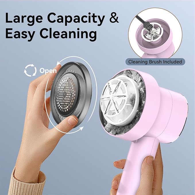 Rechargeable Fabric Shaver for Clothes: 6-Leaf Blades & 3 Speeds to Remove - Image 7