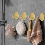 Adhesive Hooks for Bathrooms, 4 Piece Towel Hooks for Hanging Hat Robe Coat - Image 3