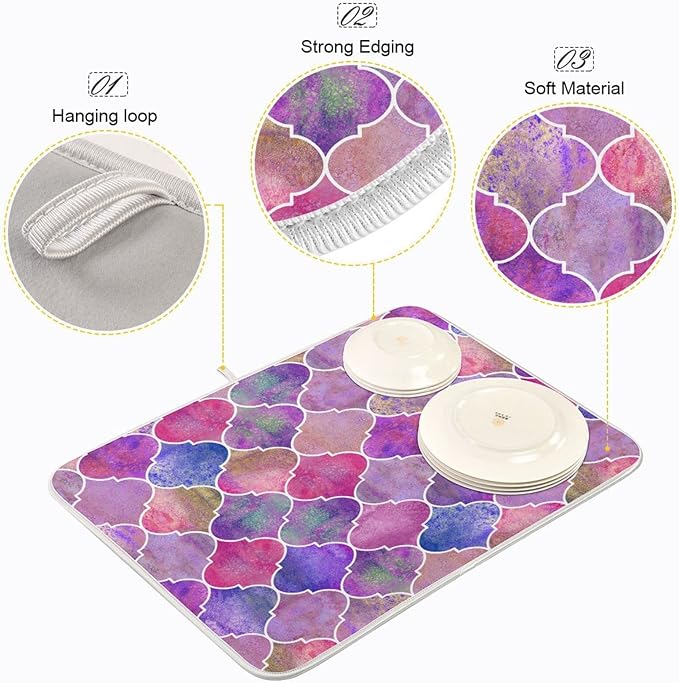 senya Super Absorbent Dish Drying Mat, Microfiber Fast-Drying Dish Mat - Image 4
