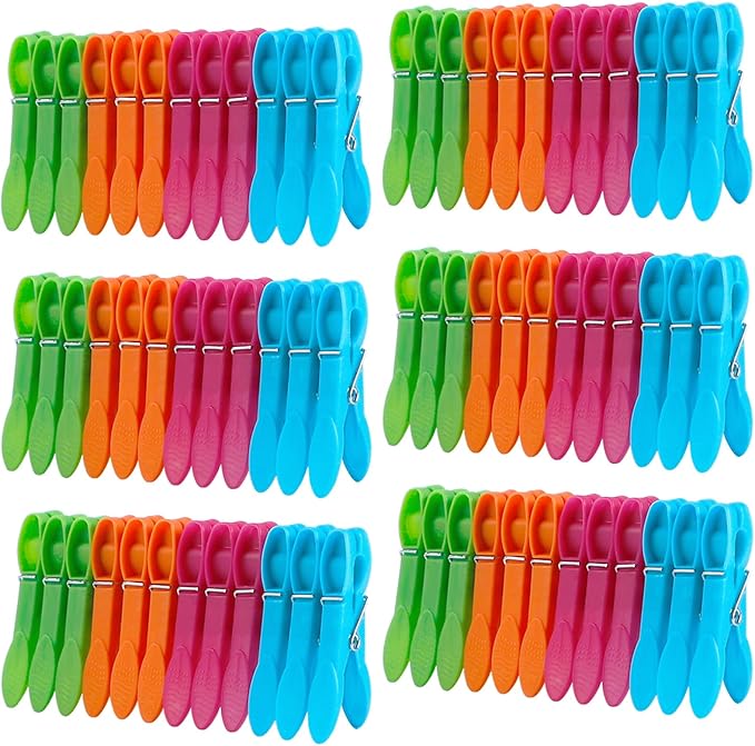 72Pcs Colored Plastic Clothespins, Colorful Clothes Pins Heavy Duty Outdoor by LIOUCBD