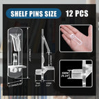 Biaungdo 12 Pcs Plastic Locking Shelf Support Pegs, 6mm Clear Cabinet Shelf - Image 2