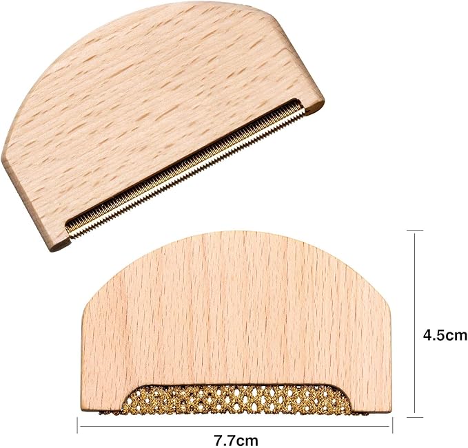 3 Pieces Wood Cashmere Comb and Wood Sweater Shaver Comb Combo Pack Fabric - Image 2