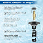 Hibbent 2 Pack 3 in 1 Bathroom Sink Drain Strainer, Universal Pop Up Stopper - Image 7