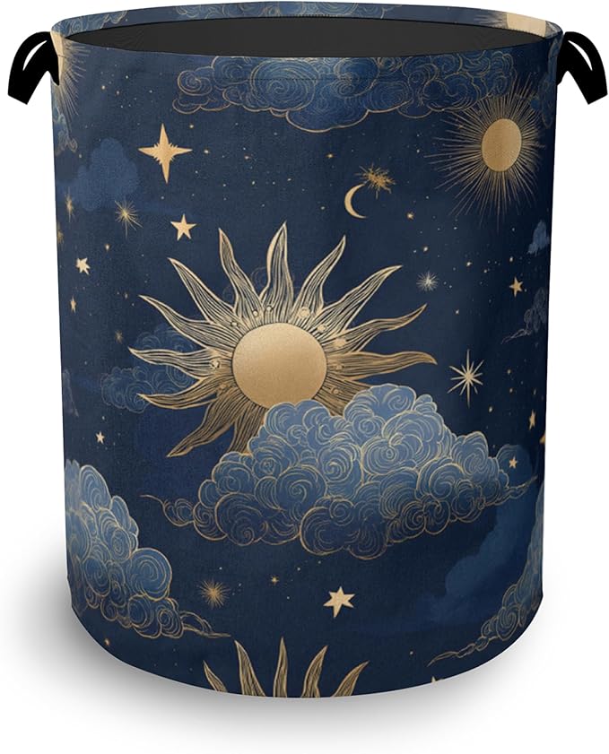 Sun Moon Stars Laundry Basket, Oxford Cloth Laundry Hamper by Unknown