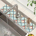 Rendering Marble Kitchen Sink Splash Guard Faucet Mat Blue Wall Tiles Super by Unknown